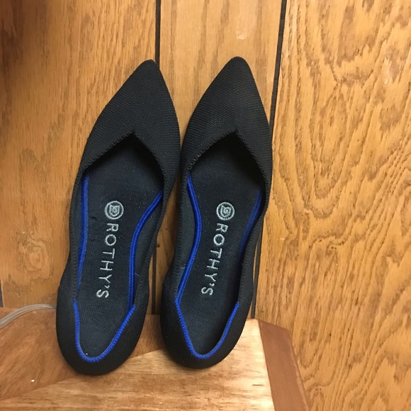 Women's Shoes ROTHY"S Black The Point Retired Honeycomb In Flats - Picture 9 of 9